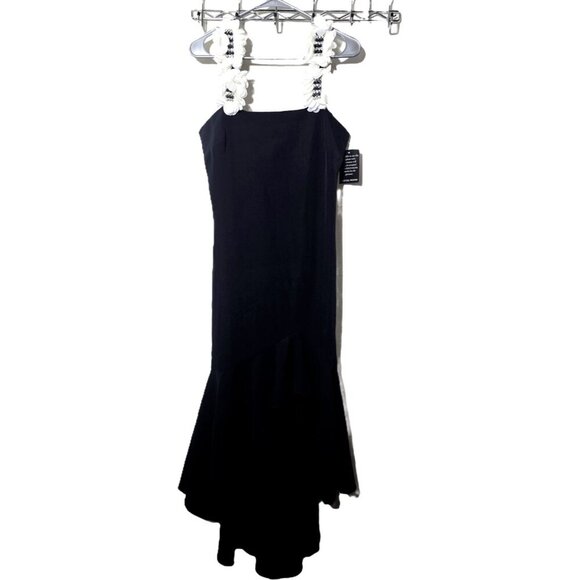 Alexia Admor Maxi Dress 6 Blue Rhinestone High-Low Resort Coastal Vacation Femme - Picture 1 of 15